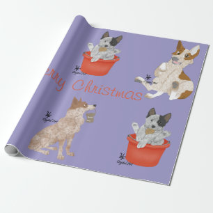 Christmas Cattle Dogs Wrapping Paper