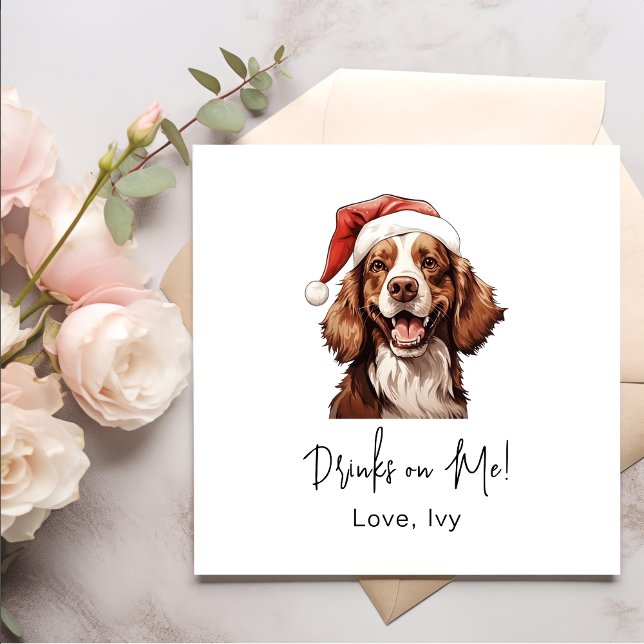 Christmas Cavalier Charles Dog Personalised Napkin (Creator Uploaded)