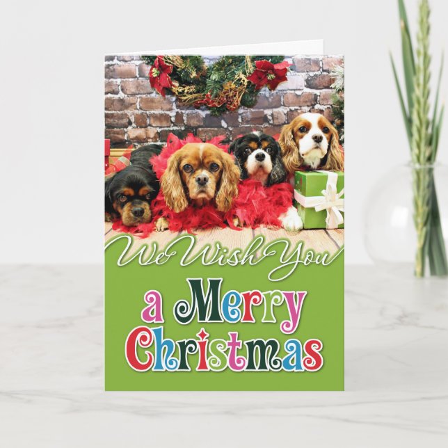 Christmas - Cavalier - Sweet Pea, Lily, Rose Poppy Holiday Card (Front)