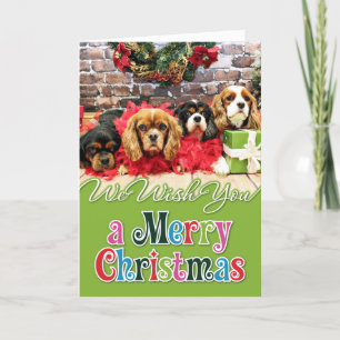 Christmas - Cavalier - Sweet Pea, Lily, Rose Poppy Holiday Card