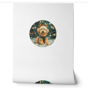 Christmas Cavapoo Reindeer Dog Santa Hat Cute Holi Wallpaper