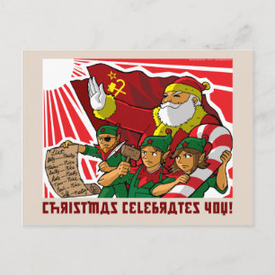Christmas celebrates you! holiday postcard