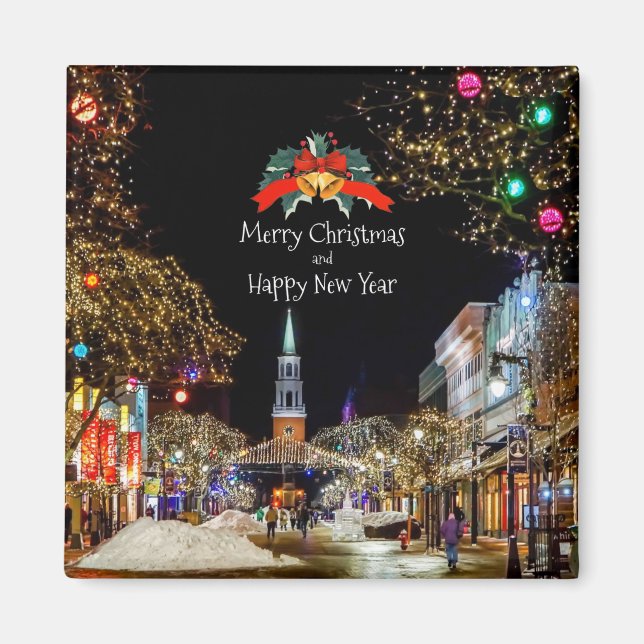 Christmas Celebration, bright lights and baubles Magnet (Front)