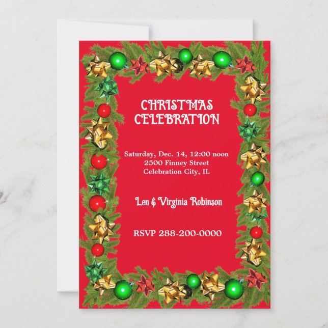 Christmas Celebration get-together Invitation (Front)