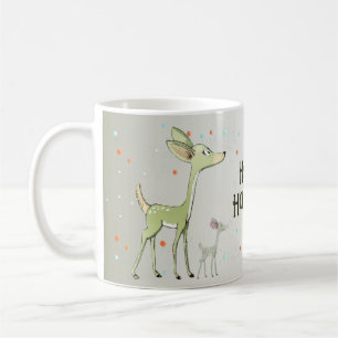 Christmas Celebration Green Deers Holidays Cute Coffee Mug