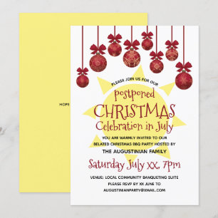 CHRISTMAS CELEBRATION IN JULY BBQ Party Invitation
