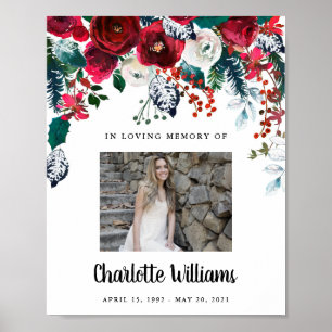 Christmas Celebration Of Life Photo Sign