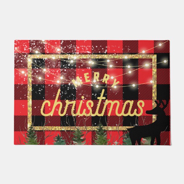 Christmas celebration party glitzy holiday sparkle doormat (Front)