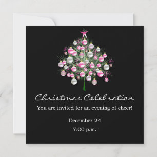 Christmas Celebration Pink-Themed Invitation