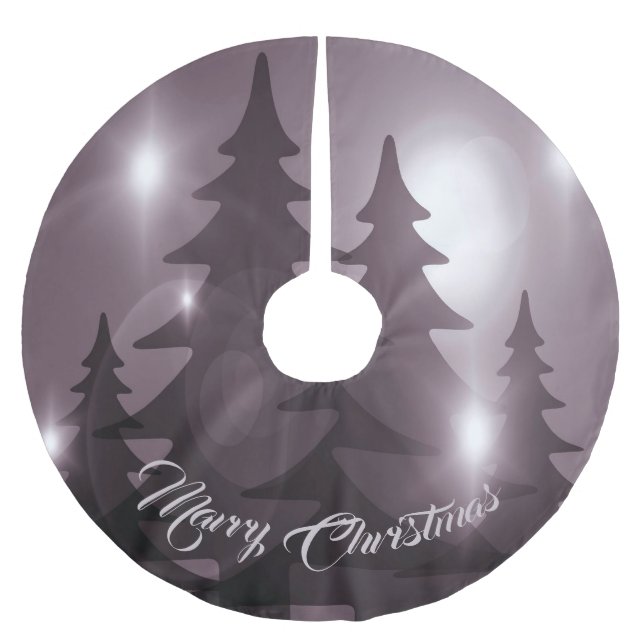 Christmas Celebration Pink Trees Purple Elegant Brushed Polyester Tree Skirt (Front)