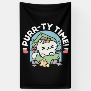 Christmas Celebration with Purr-ty Time Cat Banner