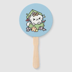 Christmas Celebration with Purr-ty Time Cat Hand Fan