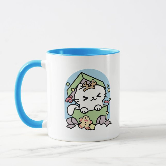 Christmas Celebration with Purr-ty Time Cat Mug (Left)