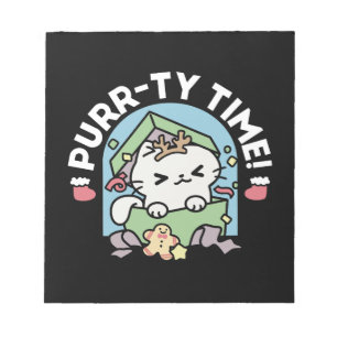 Christmas Celebration with Purr-ty Time Cat Notepad