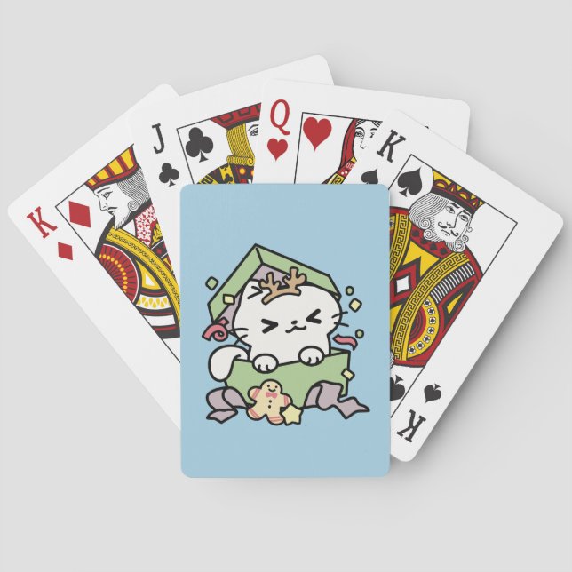 Christmas Celebration with Purr-ty Time Cat Playing Cards (Back)