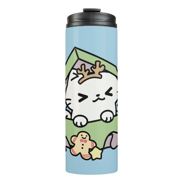 Christmas Celebration with Purr-ty Time Cat Thermal Tumbler (Front)