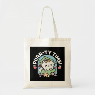 Christmas Celebration with Purr-ty Time Cat Tote Bag