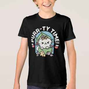 Christmas Celebration with Purr-ty Time Cat Tri-Blend Shirt