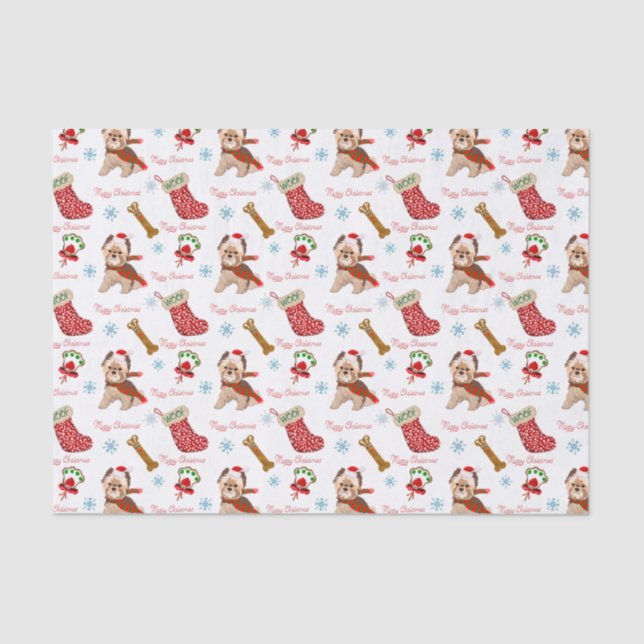 Christmas Celebration with Yorkie  Tissue Paper (Front)