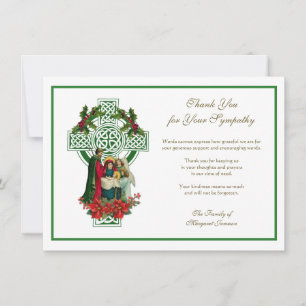 Christmas Celtic Cross Irish Condolence Thank You