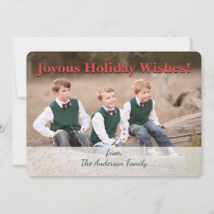 Christmas Celtic Holly Wreath Pattern Personalised Holiday Card