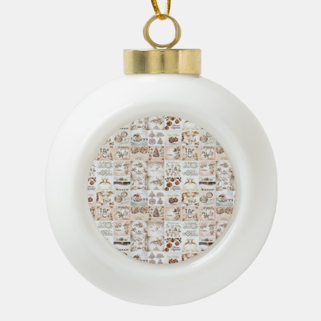 Christmas Ceramic Ball Ornament (Front)