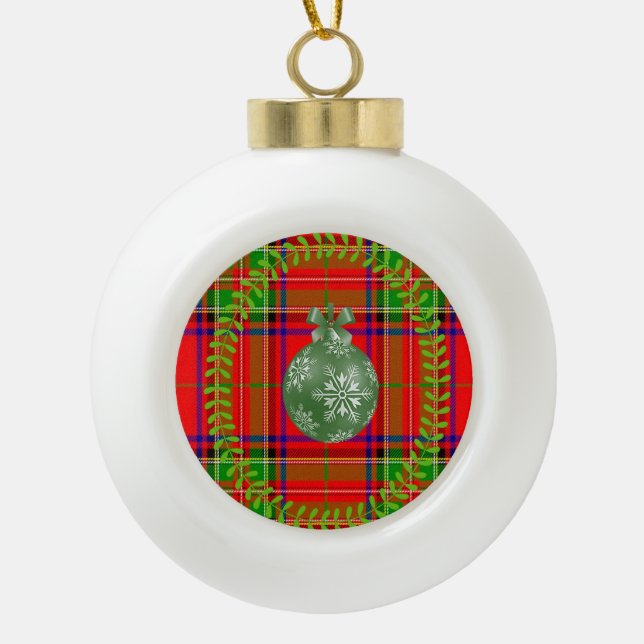 Christmas Ceramic Ball Ornament (Front)