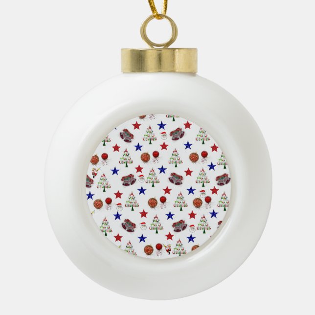 Christmas Ceramic Ball Ornament (Front)