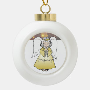 Christmas Ceramic Ball Ornament, Christmas Angel Ceramic Ball Christmas Ornament