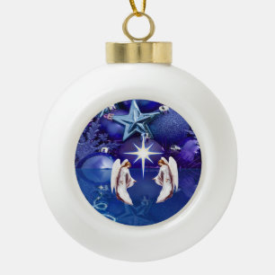 Christmas Ceramic Ball Ornament, Christmas Angel Ceramic Ball Christmas Ornament