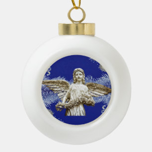 Christmas Ceramic Ball Ornament, Christmas Angel Ceramic Ball Christmas Ornament