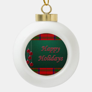 Christmas Ceramic Ball Ornament, Happy Holidays Ceramic Ball Christmas Ornament