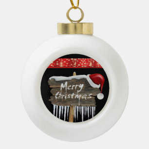 Christmas Ceramic Ball Ornament, Merry Christmas Ceramic Ball Christmas Ornament