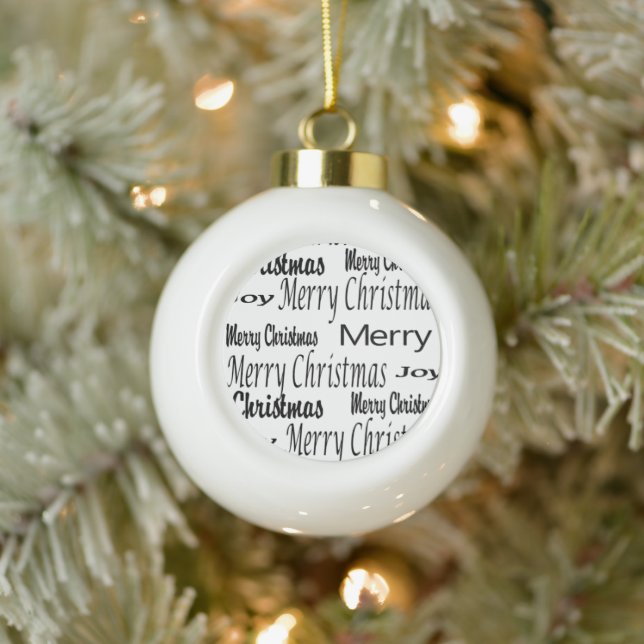 Christmas Ceramic Ball Ornament, Merry Christmas  Ceramic Ball Christmas Ornament (Tree)