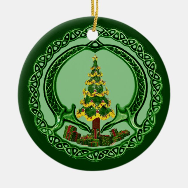 Christmas Chaddagh Ceramic Tree Decoration (Front)