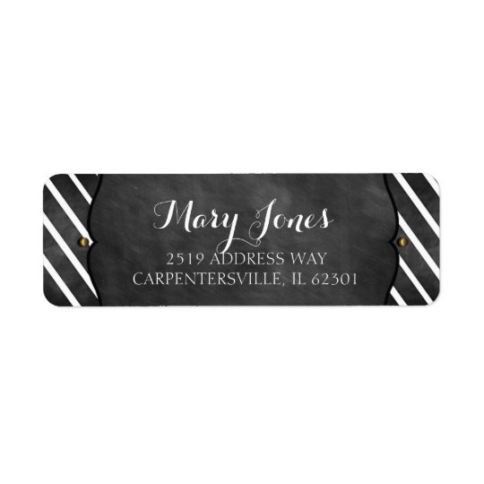 Christmas Chalkboard Address Labels with Stripes