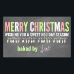 Christmas Chalkboard Baked Goods Labels<br><div class="desc">Fun festive Christmas stickers for your baked goods featuring a chalkboard background.  Perfect labels for gifts given by teachers OR to teachers/school staff!   Be sure to add YOUR name by clicking the customise button below the item.</div>