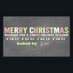 Christmas Chalkboard Baked Goods Labels<br><div class="desc">Fun festive Christmas stickers for your baked goods featuring a chalkboard background.  Perfect labels for gifts given by teachers OR to teachers/school staff!   Be sure to add YOUR name by clicking the customise button below the item.</div>