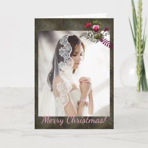 Christmas Chalkboard Gold Silver Stars Sky Photo Note Card