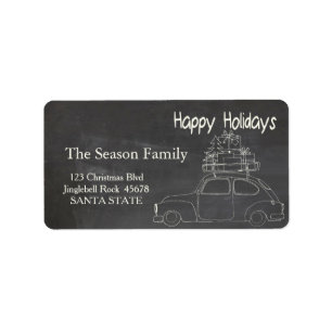 Christmas chalkboard Happy Holidays address label
