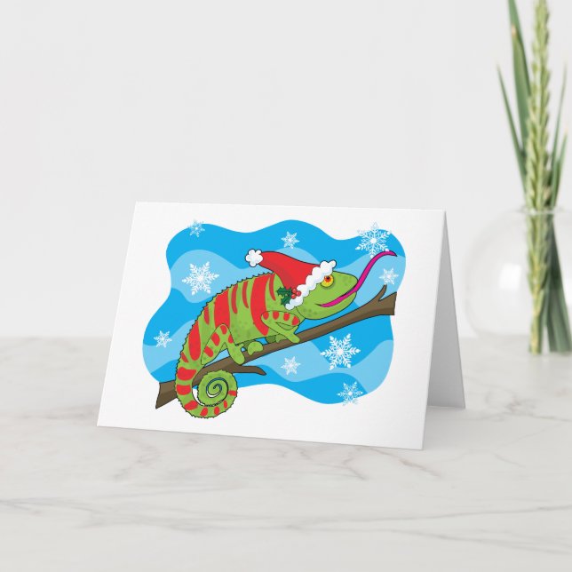 Christmas Chameleon Holiday Card (Front)