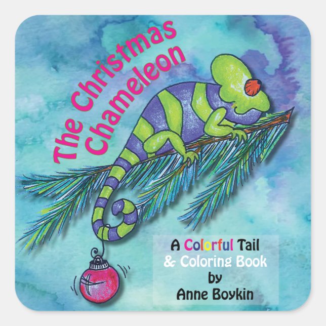 Christmas Chameleon sticker (Front)