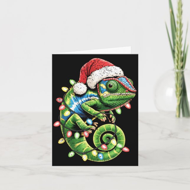 Christmas Chameleon Toddler Kids Boys Christmas Xm Card (Front)