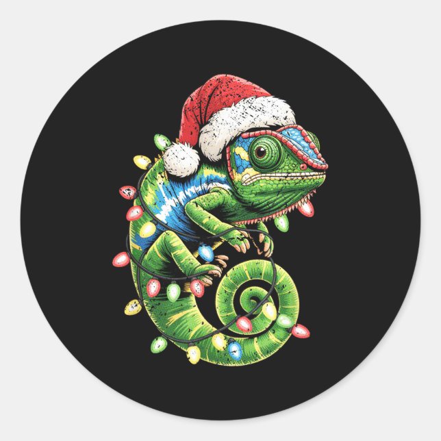 Christmas Chameleon Toddler Kids Boys Christmas Xm Classic Round Sticker (Front)