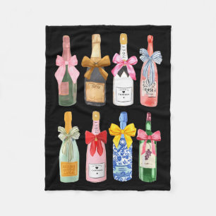 Christmas Champagne Cool Gl Coquette Bottle  Fleece Blanket