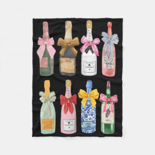 Christmas Champagne Cool Gl Coquette Bottle Fleece Blanket