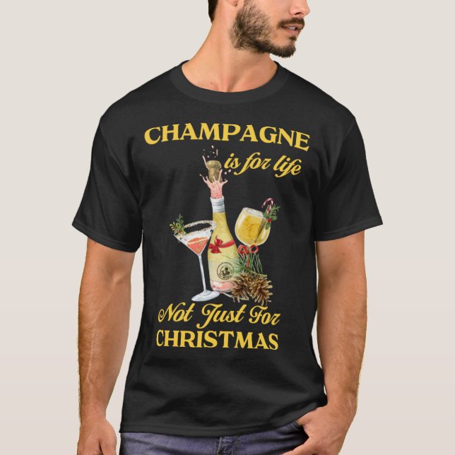 Christmas Champagne Festive Matching Party Xmas Dr T-Shirt (Front)