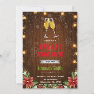 Christmas champagne theme invitation