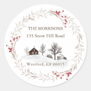 Christmas Change Address New Home Classic Round Sticker