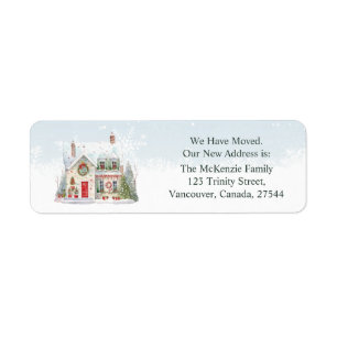 Christmas Change Address New Home Label